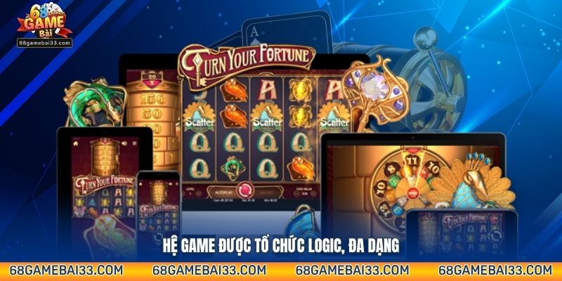 Hệ game được tổ chức logic, đa dạng