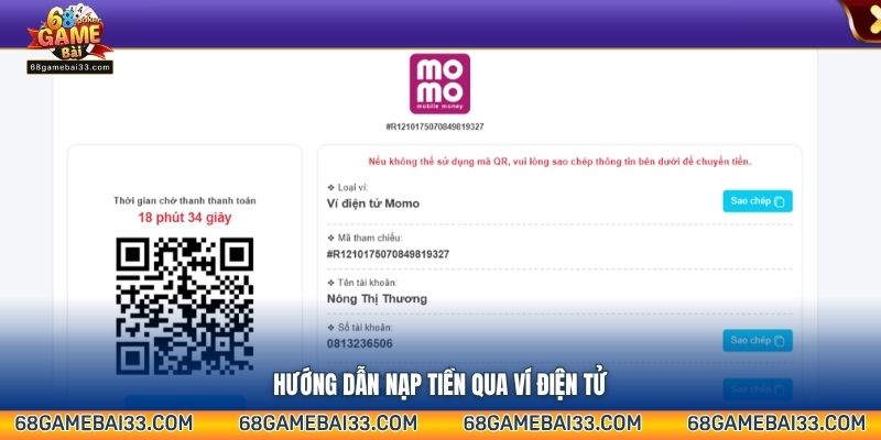 Hướng dẫn nạp tiền qua ví điện tử nhanh chóng