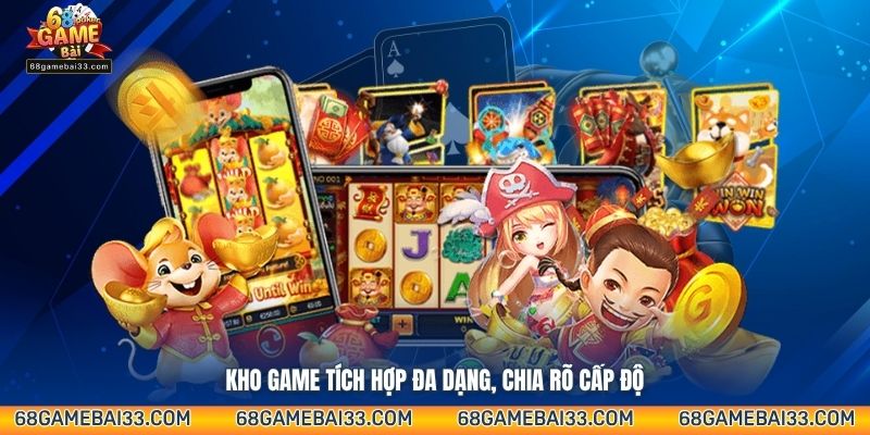 Kho game tích hợp đa dạng, chia rõ cấp độ