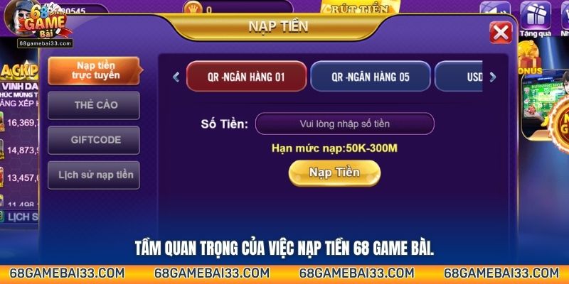 Tầm quan trọng của việc nạp tiền 68 Game Bài